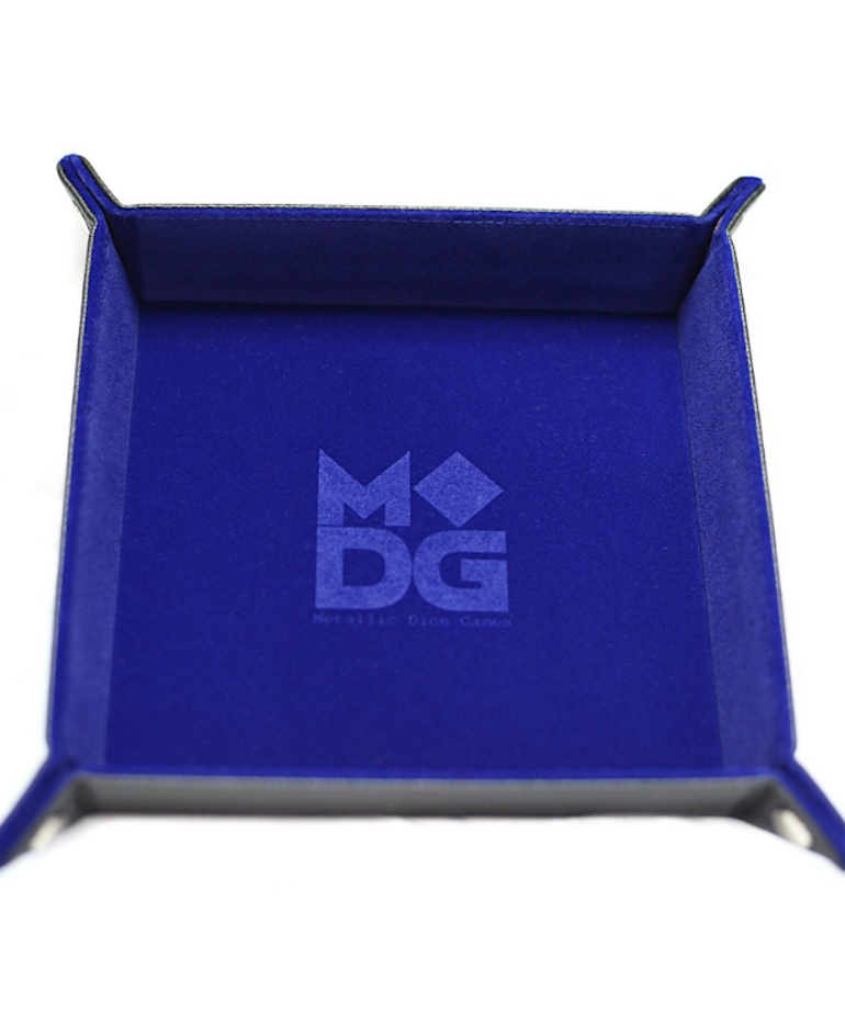 Metallic Dice Games - LIC Metallic Dice Games: Tray - Folding 10x10 -  Velvet - Blue