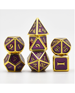 Gameopolis Dice - UDI Gameopolis Dice - Polyhedral 7-Die Set - Metal - Purple Sapphire Enamel w/ Gold Plating