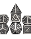 Gameopolis Dice - UDI Gameopolis Dice - Polyhedral 7-Die Set - Barrel Ancient Metal - Nickel