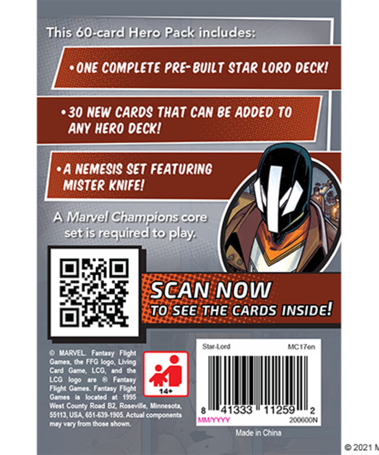 Fantasy Flight Games - FFG Marvel Champions: The Card Game - Star-Lord - Hero Pack