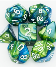 Gameopolis Dice - UDI Color Mixed - Blue & Green w/ White