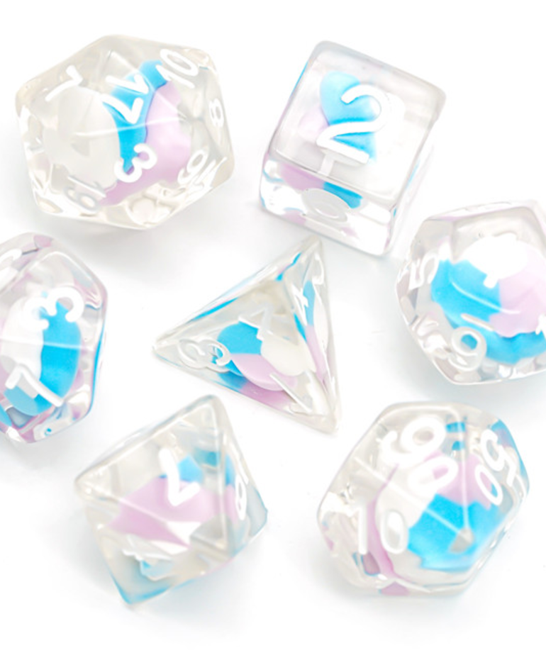 Gameopolis Dice - UDI Gameopolis Dice - Polyhedral 7-Die Set -  Cotton Candy - Pink, White & Blue