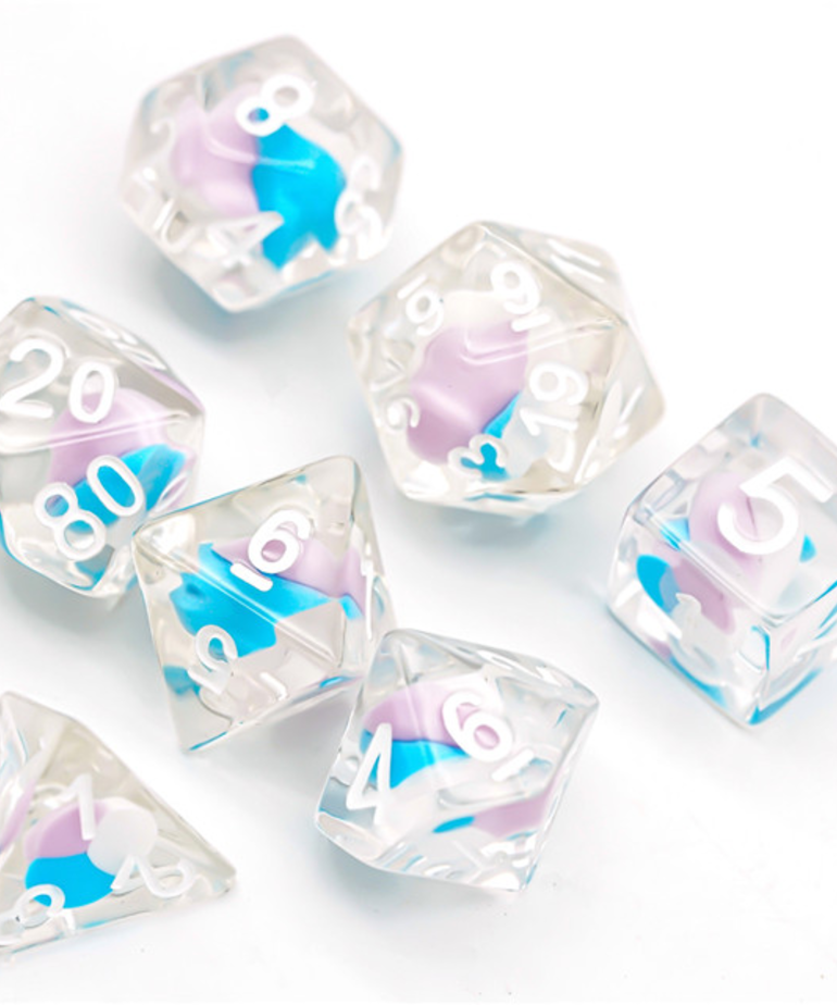 Gameopolis Dice - UDI Gameopolis Dice - Polyhedral 7-Die Set -  Cotton Candy - Pink, White & Blue