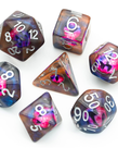 Gameopolis Dice - UDI Gameopolis Dice - Polyhedral 7-Die Set -  Demon Eye Dice - Orange