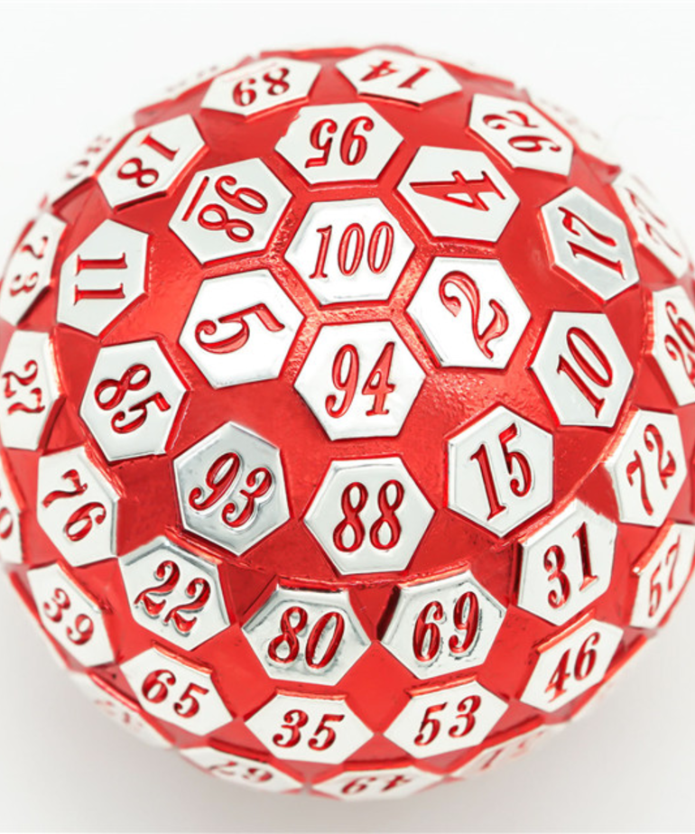 Gameopolis Dice - UDI Gameopolis Dice - D100 - Two-Color Metal - Red