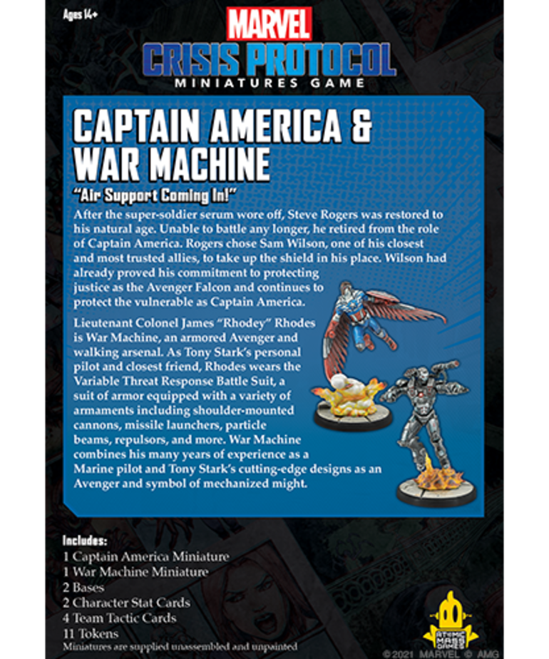 Atomic Mass Games - AMG Marvel: Crisis Protocol - Captain America & War Machine - Character Pack