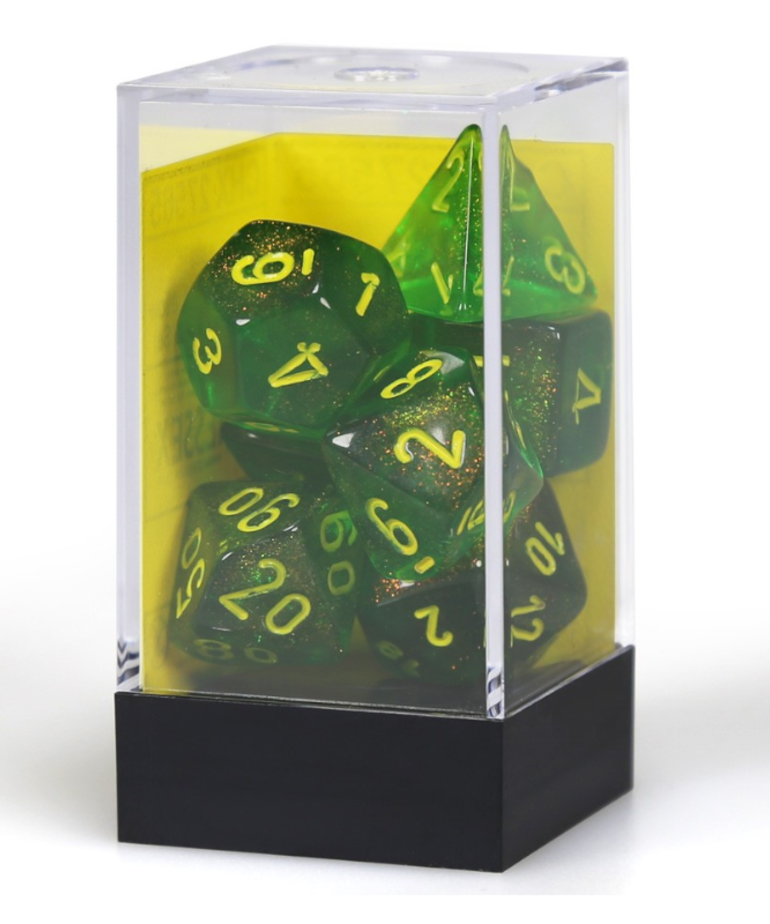 Chessex - CHX Chessex - Polyhedral 7-Die Set - Borealis - Maple Green w/ Yellow
