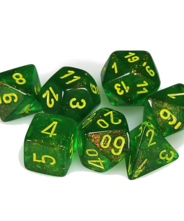 Chessex - CHX Chessex - Polyhedral 7-Die Set - Borealis - Maple Green w/ Yellow