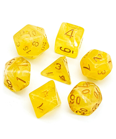 Gameopolis Dice - UDI Polyhedral 7-Die Set - Silk Translucent - Yellow