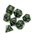 Gameopolis Dice - UDI Gameopolis: Dice - Polyhedral 7 Set - Simple Black - Black w/ Green