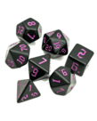 Gameopolis Dice - UDI Gameopolis: Dice - Polyhedral 7-Die Set - Black w/ Pink