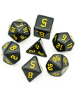 Gameopolis Dice - UDI Gameopolis: Dice - Polyhedral 7-Die Set - Black w/ Yellow
