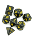 Udixi Dice - UDI Udixi: Dice - Polyhedral 7-Die Set - Black w/ Yellow