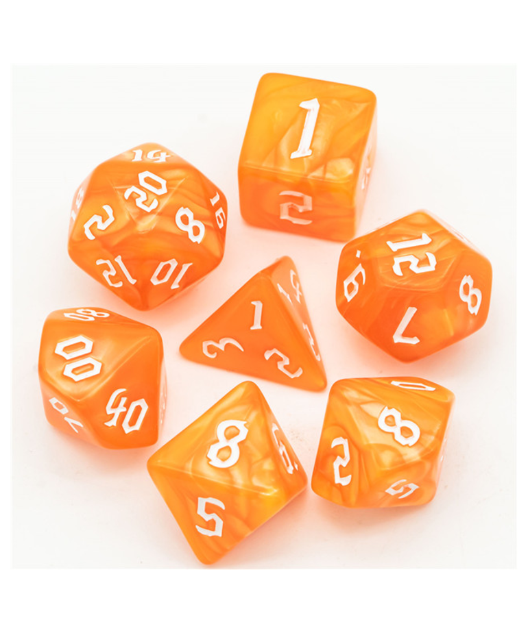 Gameopolis Dice - UDI Gameopolis: Dice - Polyhedral 7-Die Set - Macaron Colors - Orange
