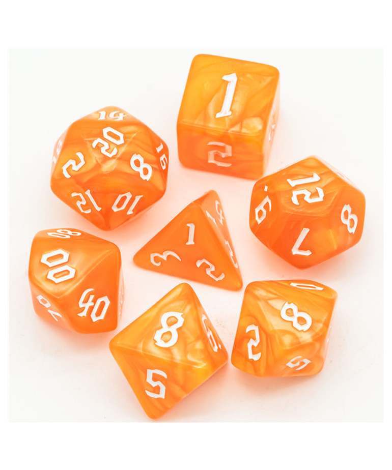 Gameopolis Dice - UDI Gameopolis: Dice - Polyhedral 7 Set - Macaron Colors - Orange