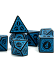 Gameopolis Dice - UDI Gameopolis: Dice - Polyhedral 7 Set - Acrylic Pattern - Window Lattice - Blue/Black