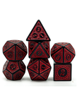 Gameopolis Dice - UDI Gameopolis: Dice - Polyhedral 7 Set - Acrylic Pattern - Window Lattice - Red/Black