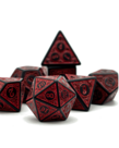 Gameopolis Dice - UDI Gameopolis: Dice - Polyhedral 7 Set - Acrylic Pattern - Window Lattice - Red/Black