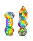 Gameopolis Dice - UDI Gameopolis: Dice - Polyhedral 7-Die Set - Layer Dice - Transparent Rainbow