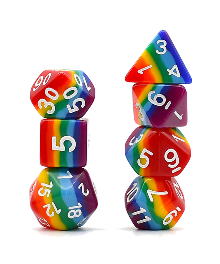 Gameopolis Dice - UDI Gameopolis: Dice - Polyhedral 7 Set - Layer Dice - 7 Layer Rainbow