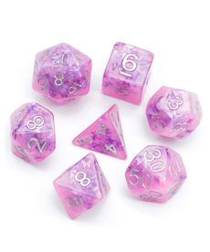 Gameopolis Dice - UDI Polyhedral 7-Die Set - Butterfly - Pink & White