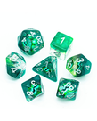 Gameopolis Dice - UDI Gameopolis: Dice - Polyhedral 7-Die Set - Demon Eye Dice - Green