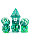 Gameopolis Dice - UDI Gameopolis: Dice - Polyhedral 7-Die Set - Demon Eye Dice - Green