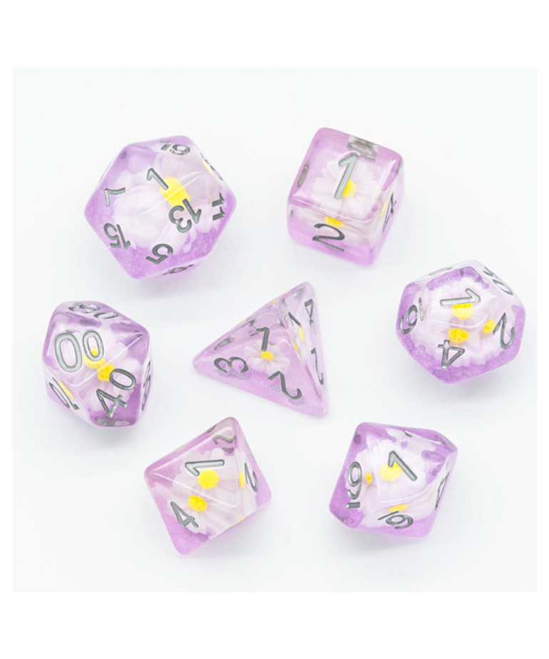 Gameopolis Dice - UDI Gameopolis: Dice - Polyhedral 7-Die Set - Sunflower Dice - Purple