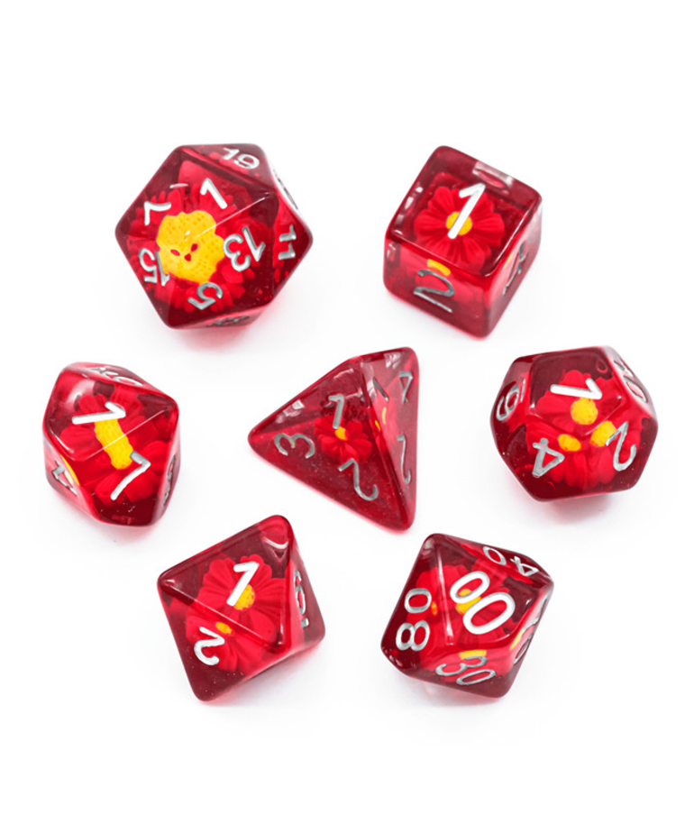 Gameopolis Dice - UDI Gameopolis: Dice - Polyhedral 7-Die Set - Sunflower Dice - Red