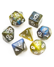 Gameopolis Dice - UDI Gameopolis: Dice - Polyhedral 7 Set - Galaxy Glitter - Yellow Blue w/ White