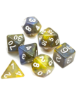 Udixi Dice - UDI Udixi: Dice - Polyhedral 7-Die Set - Galaxy Glitter Dice - Yellow & Blue