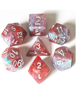 Gameopolis Dice - UDI Gameopolis: Dice - Polyhedral 7 Set - Galaxy Glitter - Orange & Blue w/ Silver