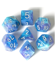 Gameopolis Dice - UDI Gameopolis: Dice - Polyhedral 7 Set - Galaxy Glitter - Blue & Purple w/ Silver