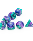 Gameopolis Dice - UDI Gameopolis: Dice - Polyhedral 7 Set - Galaxy Glitter - Blue Green Purple  w/ White