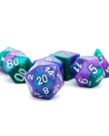 Gameopolis Dice - UDI Gameopolis: Dice - Polyhedral 7 Set - Galaxy Glitter - Blue Green Purple  w/ White