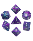Gameopolis Dice - UDI Gameopolis: Dice - Polyhedral 7 Set - Galaxy Glitter - Purple Blue w/ Silver