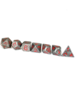 Udixi Dice - UDI Udixi: Dice - Polyhedral 7-Die Set - Old Metal Dice w/ Red Dragon Font