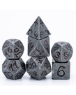 Gameopolis Dice - UDI Gameopolis: Dice - Polyhedral 7-Die Set - Old Metal Dice w/ Bronze Dragon Font