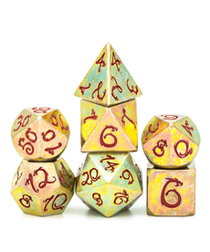 Gameopolis Dice - UDI Stained Graffiti Metal Dice w/ Red Dragon Font
