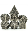 Udixi Dice - UDI Udixi: Dice - Polyhedral 7-Die Set - Steam Punk Brushed Patina Metal Dice - Silver