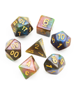 Gameopolis Dice - UDI Gameopolis: Dice - Polyhedral 7 Set - Galaxy Glitter - Purple Green w/ Yellow