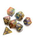 Gameopolis Dice - UDI Gameopolis: Dice - Polyhedral 7 Set - Galaxy Glitter - Purple Green w/ Yellow