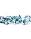 Metallic Dice Games - LIC Metallic Dice Games - Polyhedral 7-Die Set - Handcrafted Sharp Edge Resin Dice - Captured Frost