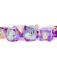 Metallic Dice Games - LIC Handcrafted Sharp Edge Resin Dice - Royal Geode