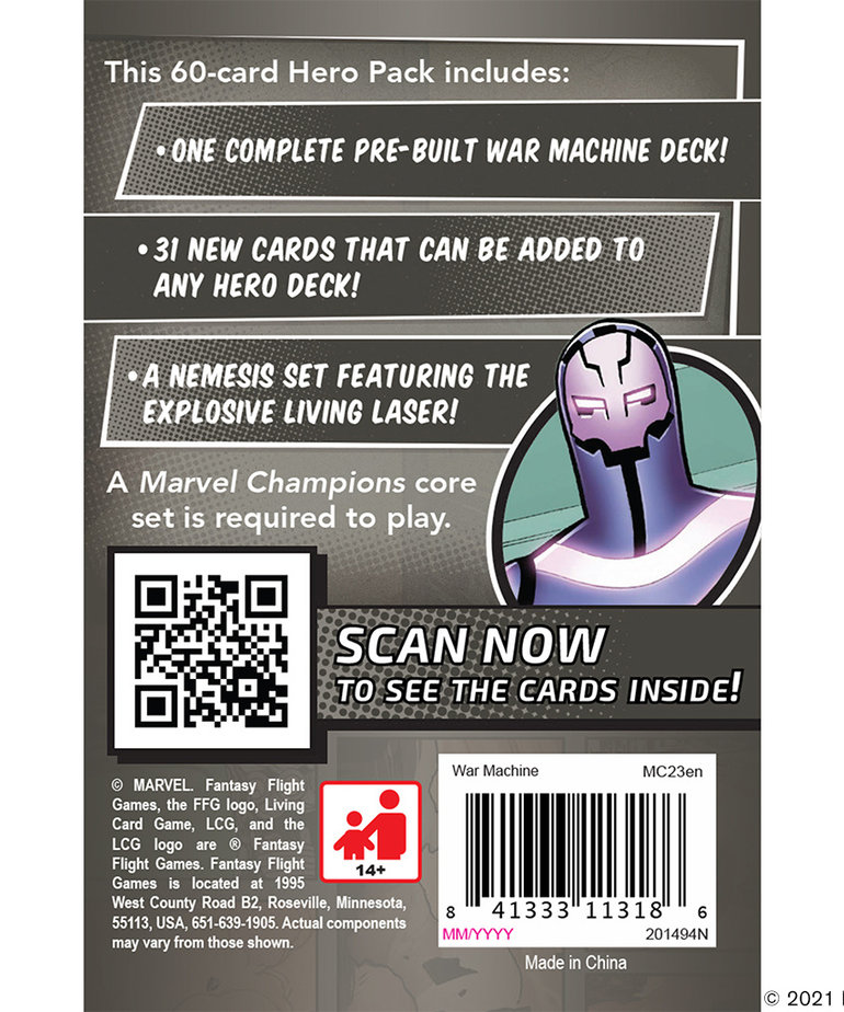 Fantasy Flight Games - FFG Marvel Champions: The Card Game - War Machine - Hero Pack