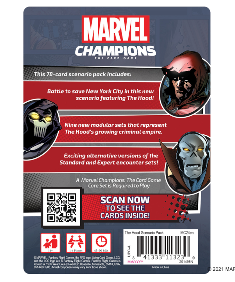 Fantasy Flight Games - FFG Marvel Champions: The Card Game - The Hood - Scenario Pack