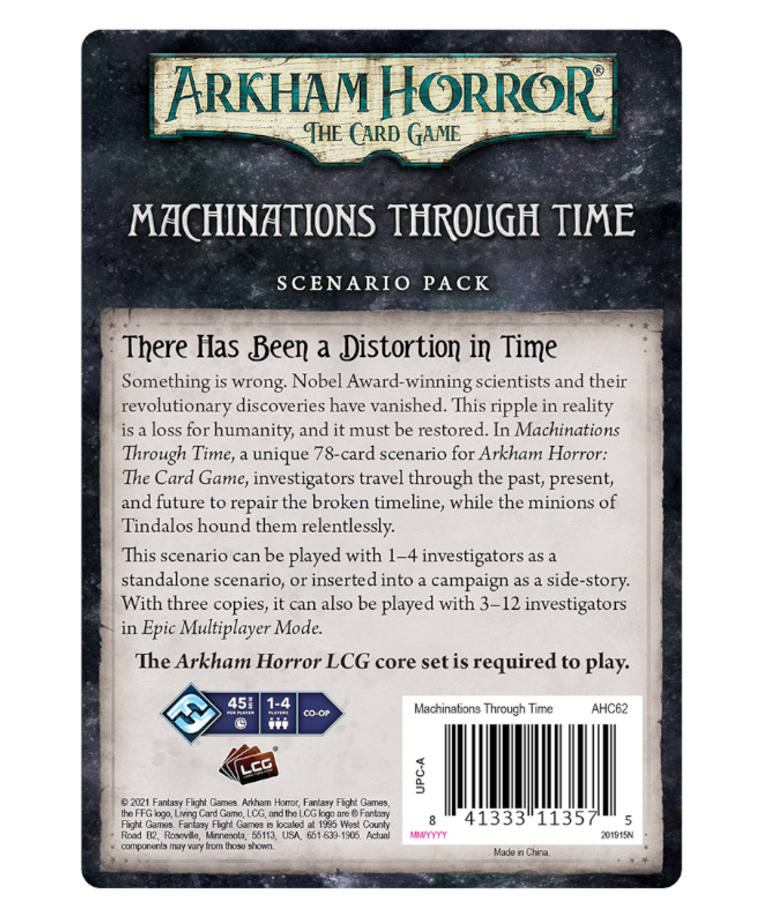 Fantasy Flight Games - FFG Arkham Horror: The Card Game - Machinations Through Time - Scenario Pack