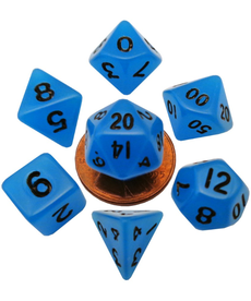 Metallic Dice Games - LIC 10mm - Glow in the Dark - Blue w/ Black