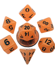 Metallic Dice Games - LIC Metallic Dice Games - Mini Polyhedral 7-Die Set - 10mm - Glow in the Dark - Orange w/ Black