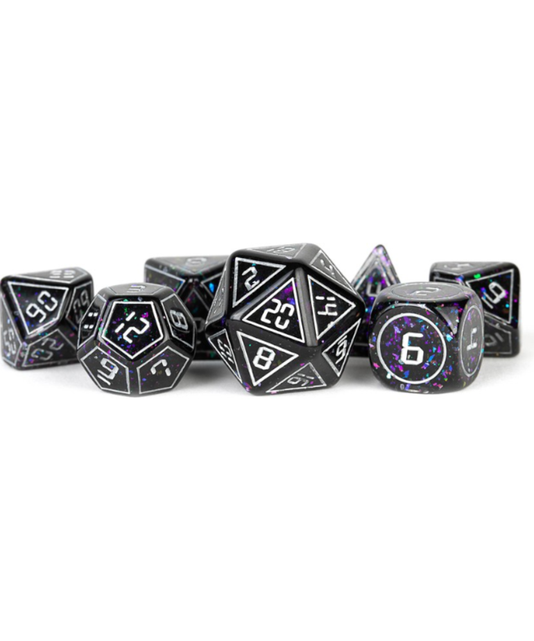 Metallic Dice Games - LIC Metallic Dice Games - Polyhedral 7-Die Set - Framed Void